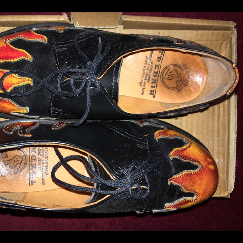 Like New TreadAir Leather Flame Oxfords
